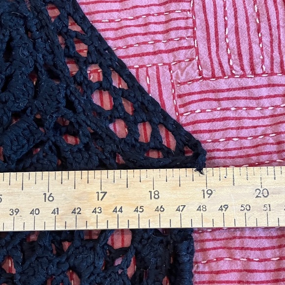 Rebellion women’s size medium / large long Black Crochet Vest - Picture 6 of 12